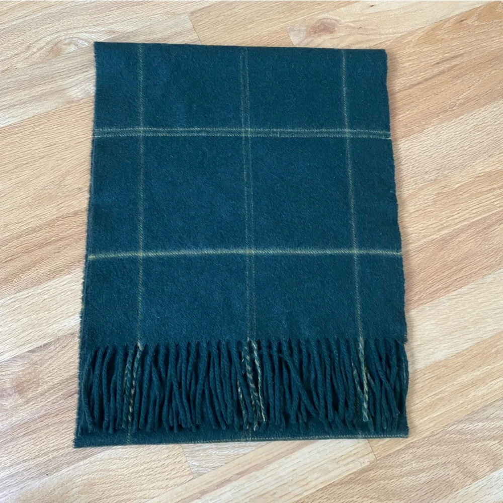 Nordstrom Cashmere Plaid Scarf in Green and Yellow